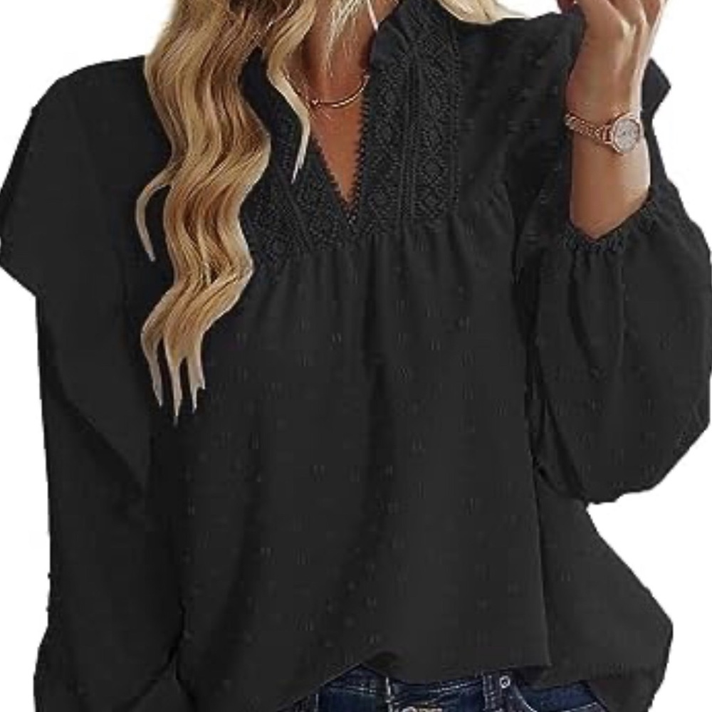 Bohemian Black Polka Dot Tunic Large